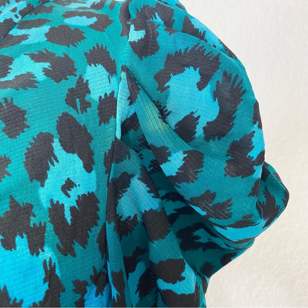 DIANE VON FURSTENBERG Blue Leopard Gladys Top - Picture 4 of 7